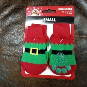 New Christmas Elf Dog Socks Size Small S